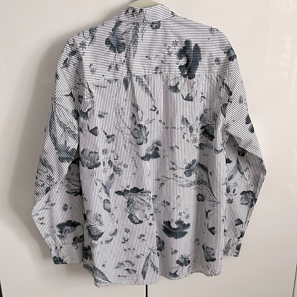 HAGGAR HERITAGE Men’s Cotton Floral Button Down Shirt, Size L - Picture 6 of 9